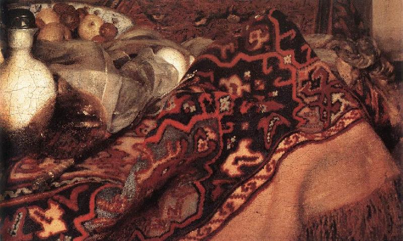 VERMEER VAN DELFT, Jan A Woman Asleep at Table (detail) aer France oil painting art